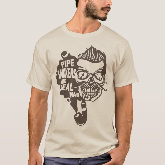 Hipster-Todeskopf Pipe Smokers Real T-Shirt (Vorderseite)