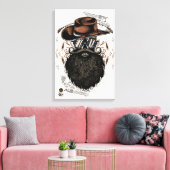 Hipster-Totenkopf Leinwanddruck (Insitu (Wohnzimmer))