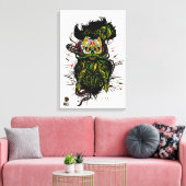 Hipster-Totenkopf Leinwanddruck (Insitu (Wohnzimmer))