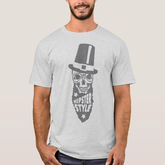 Hipster-Totenkopf T-Shirt (Vorderseite)