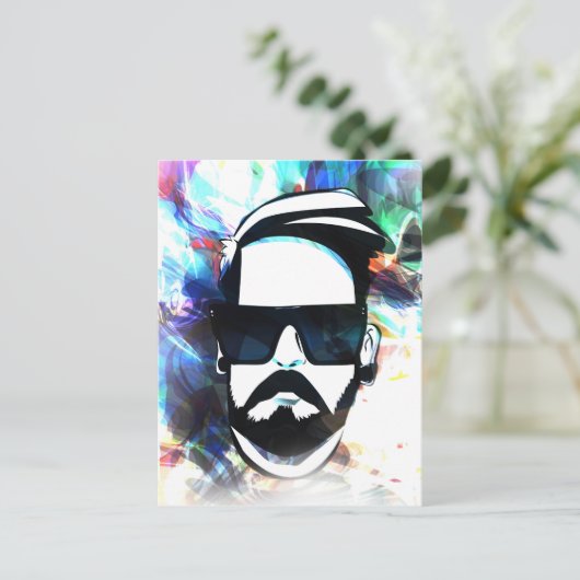 Hipster Typ Postkarte (Stehend Vorderseite)