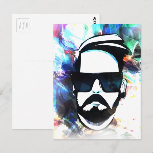 Hipster Typ Postkarte (Vorne/Hinten)