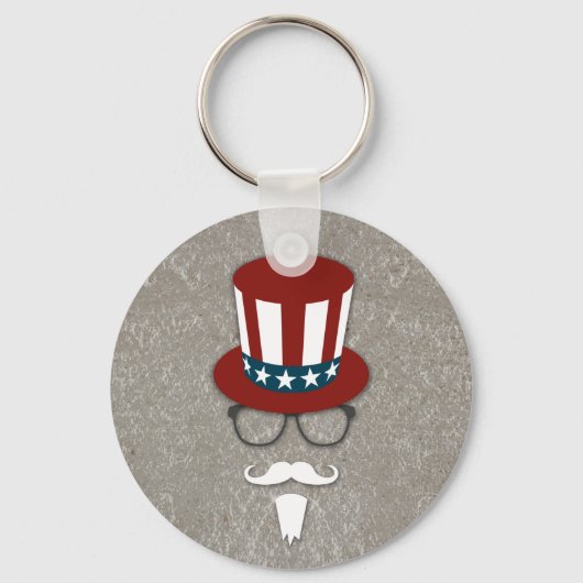 Hipster Uncle Sam Schlüsselanhänger (Vorderseite)