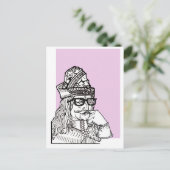 Hipster Uncle Vlad Postkarte (Stehend Vorderseite)
