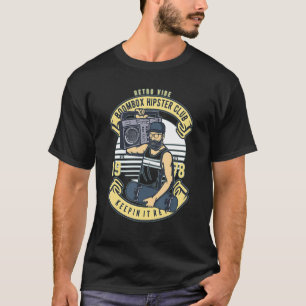 Hipster Vater Retro 80er Boom Box Ghetto Blaster V T-Shirt