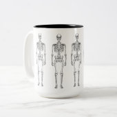 Hipster-Vintages Skelett 15 Unze Zwei-Ton Tasse (Vorderseite Links)