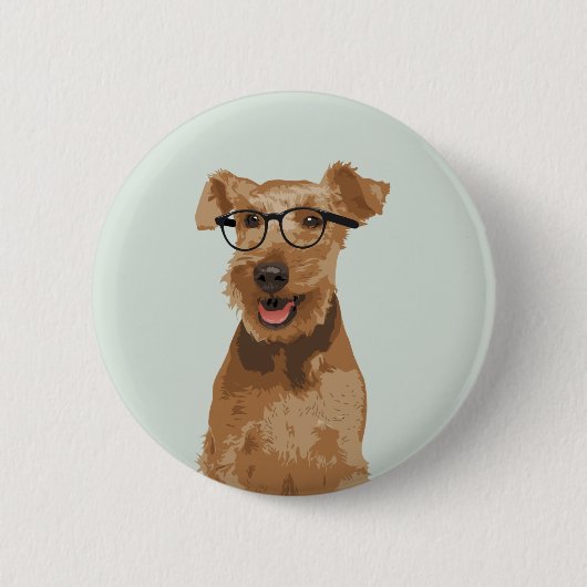 Hipster-Waliser-Terrier-Button-Knopf für Button (Vorderseite)