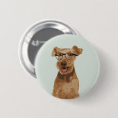 Hipster-Waliser-Terrier-Button-Knopf für Button (Vorne & Hinten)
