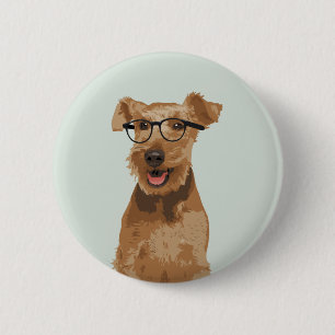Hipster-Waliser-Terrier-Button-Knopf für Button