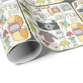 Hipster-Wange: handgezeichnet Doodle-Set Geschenkpapier (Rolleneckpunkt)