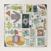 Hipster-Wange: handgezeichnet Doodle-Set Puzzle (Horizontal)
