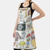 Hipster-Wange: handgezeichnet Doodle-Set Schürze (InSitu)