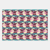 Hipster Weihnachten Flamingo Palm Holiday Szene Geschenkpapier Set (Vorderseite)