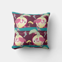Hipster Weihnachten Flamingo Palm Holiday Szene Kissen