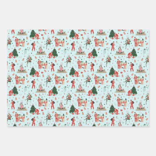 Hipster Weihnachten Geschenkpapier Set (Vorderseite 2)