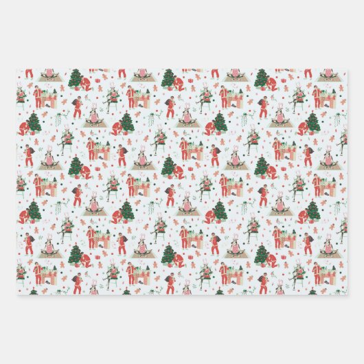 Hipster Weihnachten Geschenkpapier Set (Vorderseite)