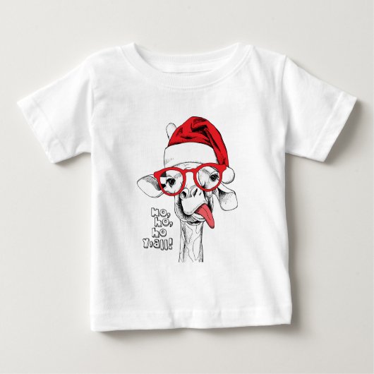 Hipster Weihnachts-Giraffe | Urlaub Baby T-shirt (Vorderseite)