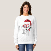 Hipster Weihnachts-Giraffe | Urlaub Sweatshirt (Vorne ganz)