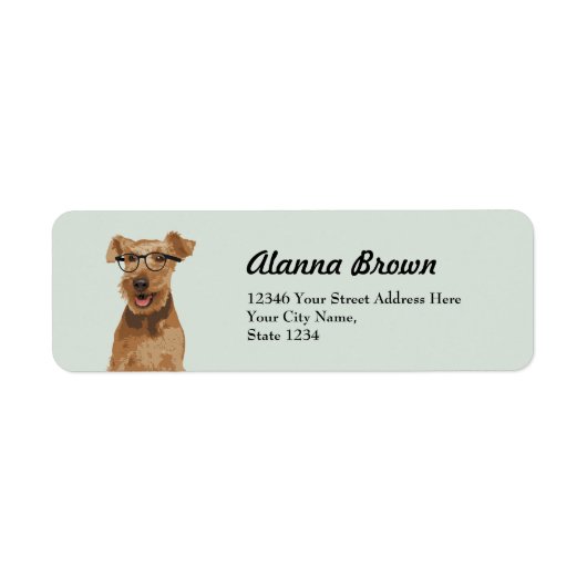 Hipster Welsh Terrier Address Label für Hundeliebh (Vorne)