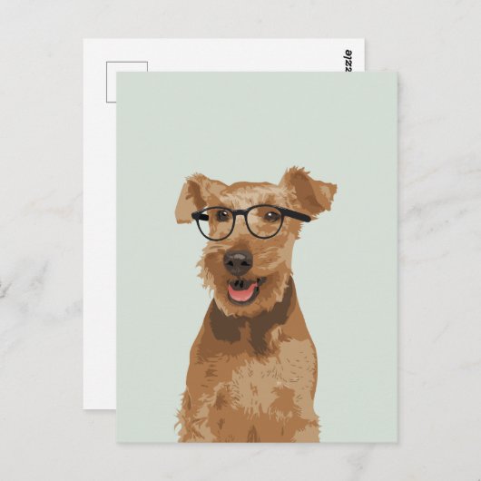 Hipster Welsh Terrier Postkarte für Hunde Liebhabe