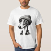 Hipster Whippet T-Shirt (Vorderseite)