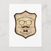 Hipster-Whiskey-Logo Postkarte (Vorderseite)