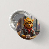 Hipster Winnie the Pooh 1 Button (Vorne & Hinten)
