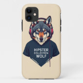 Hipster Wolf Kopfhörer Handy Fall Case-Mate iPhone Hülle (Rückseite)