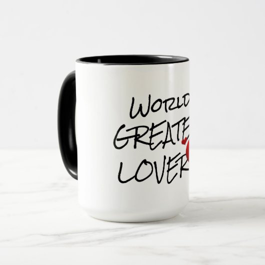 Hipster world's greatest lover cute funny coffee tasse (Vorderseite Links)