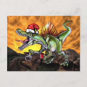 Hipster X-Mas Caffeinosaurus Postkarte