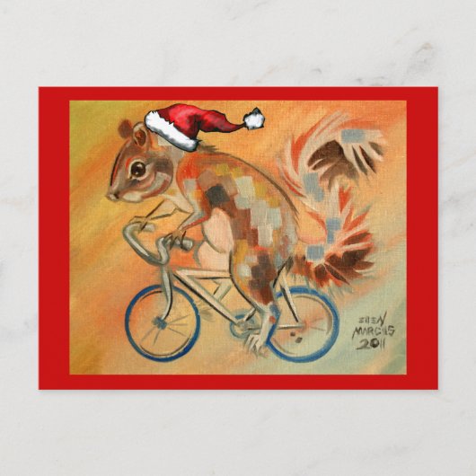Hipster X-Mas-Eichhörnchen Postkarte (Vorderseite)