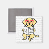 Hipster Yellow Labrador Puppy Magnet (Vorderseite/Rückseite)