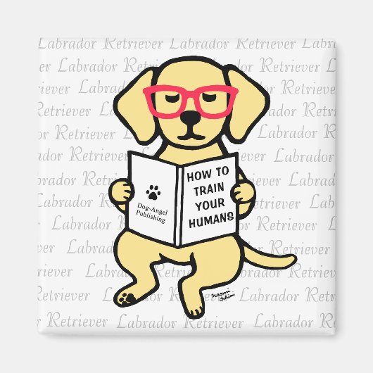 Hipster Yellow Labrador Puppy Magnet (Vorne)