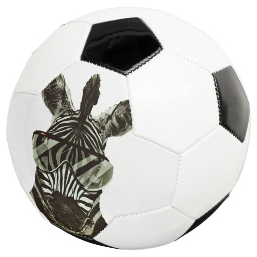 Hipster Zebra Fußball (Dreiviertel)