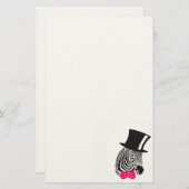 Hipster Zebra mit Top-Hut und Bow-Krawatte Briefpapier (Vorne/Hinten)