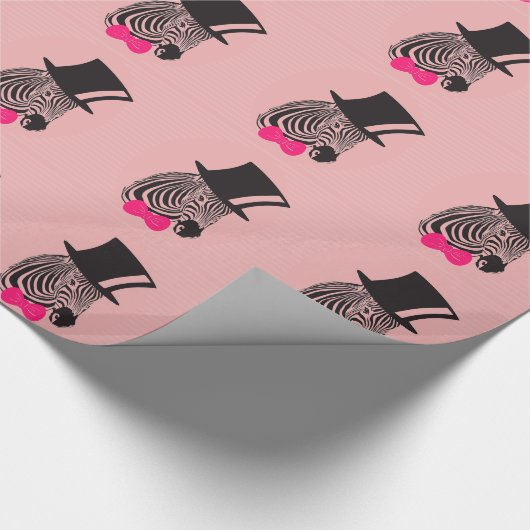 Hipster Zebra mit Top-Hut und Bow-Krawatte Geschenkpapier (Ecke)