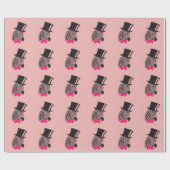 Hipster Zebra mit Top-Hut und Bow-Krawatte Geschenkpapier (Flach)