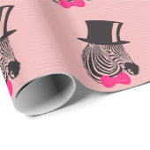 Hipster Zebra mit Top-Hut und Bow-Krawatte Geschenkpapier (Rolleneckpunkt)