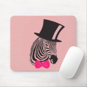 Hipster Zebra mit Top-Hut und Bow-Krawatte Mousepad (Mit Mouse)