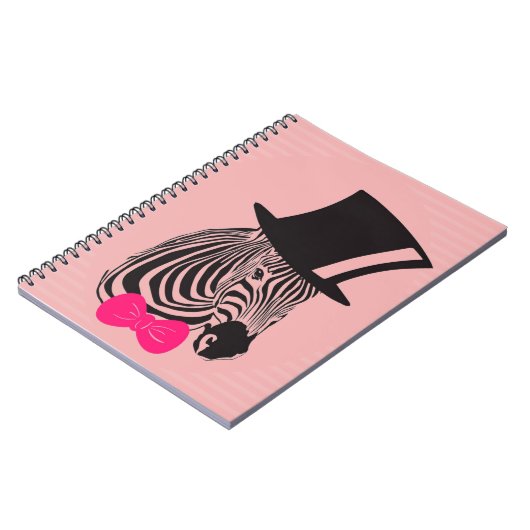 Hipster Zebra mit Top-Hut und Bow-Krawatte Notizblock (Linke Seite)