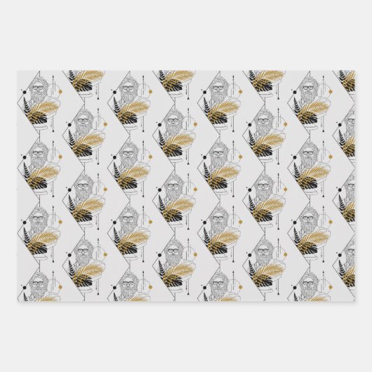 Hipster Zeus Griechisches Gottmuster Geschenkpapier Set (Vorderseite 3)