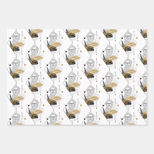 Hipster Zeus Griechisches Gottmuster Geschenkpapier Set (Vorderseite)