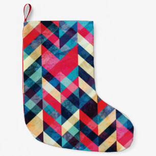 Hipster-Zickzack-Muster nahtlos mit Grundierwirkun Kleiner Weihnachtsstrumpf