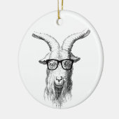 Hipster-Ziege Keramik Ornament (Links)