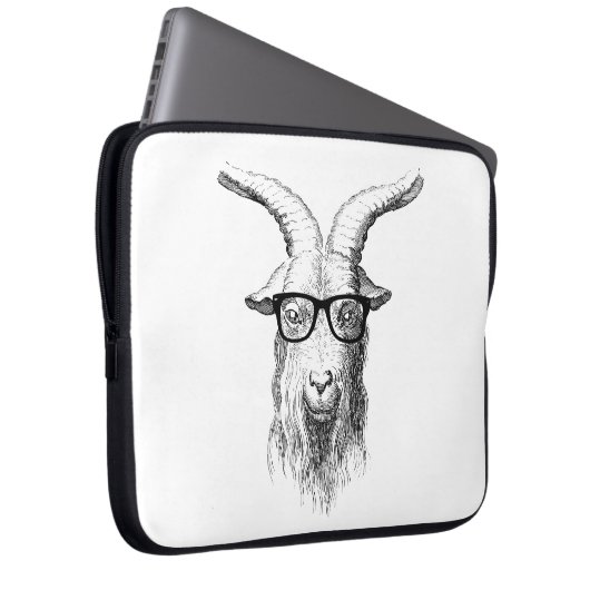 Hipster-Ziege Laptopschutzhülle (Vorne Rechts)