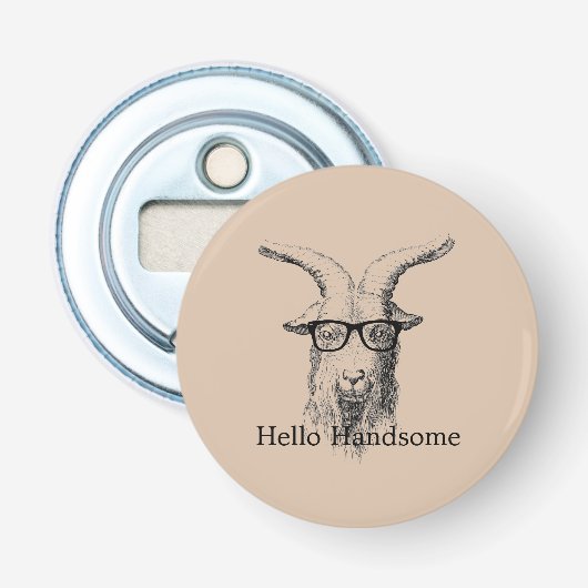 Hipster-Ziege mit Brille Flaschenöffner (Vorderseite)