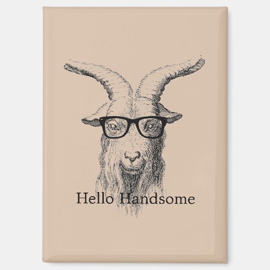 Hipster-Ziege mit Brille Magnet (Vorderseite)