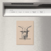 Hipster-Ziege mit Brille Magnet (In Situ (Geschirrspüler))