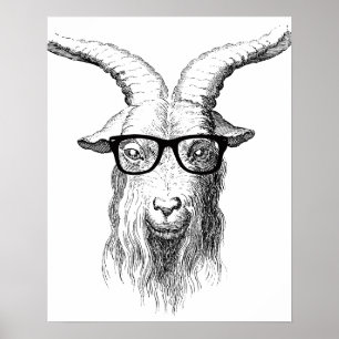 Hipster-Ziege Poster