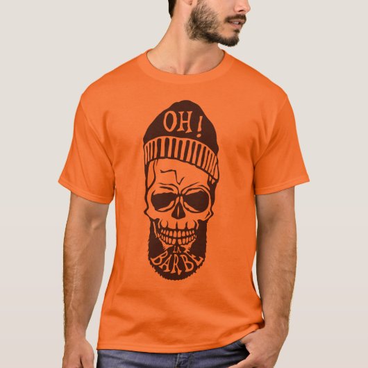 Hipster Zitat Totenkopf Oh der Bartbart 7 T-Shirt (Vorderseite)